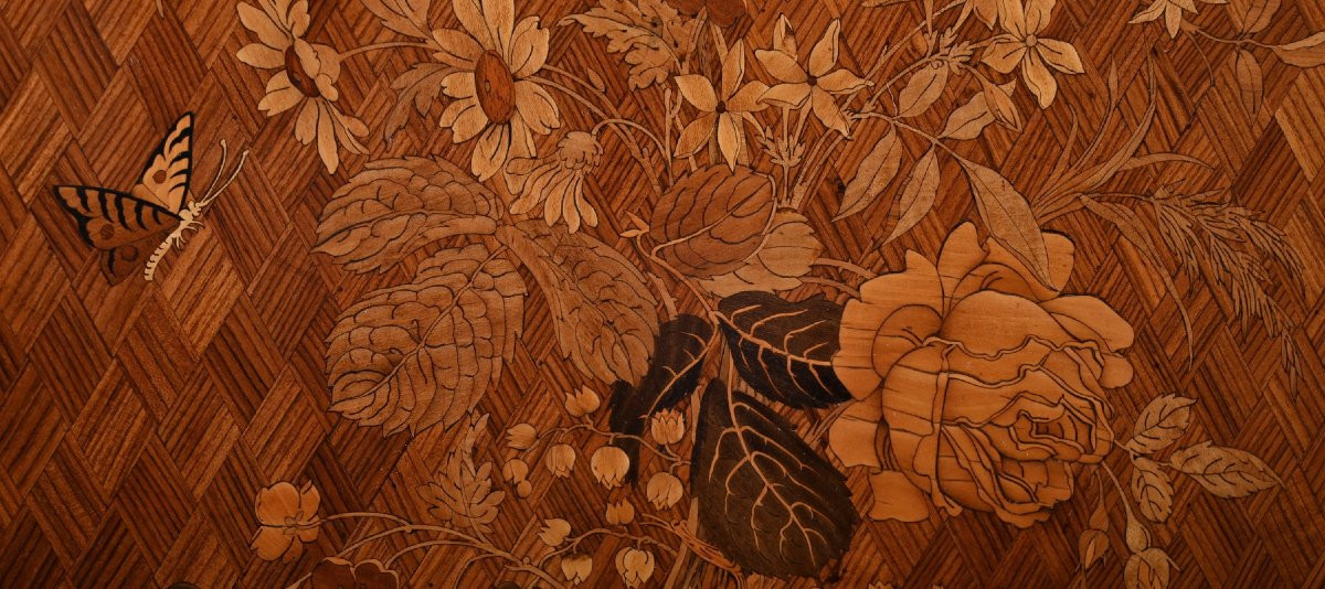 A Marquetry Side Table In Precious Woods, Napoleon III Period – Mid-19th Century-photo-8