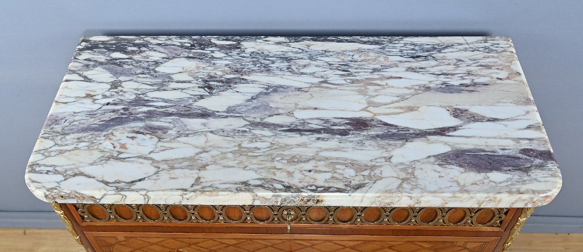 Marquetry Commode, Louis XV/louis XVI Transition Style – Early 20th Century-photo-1