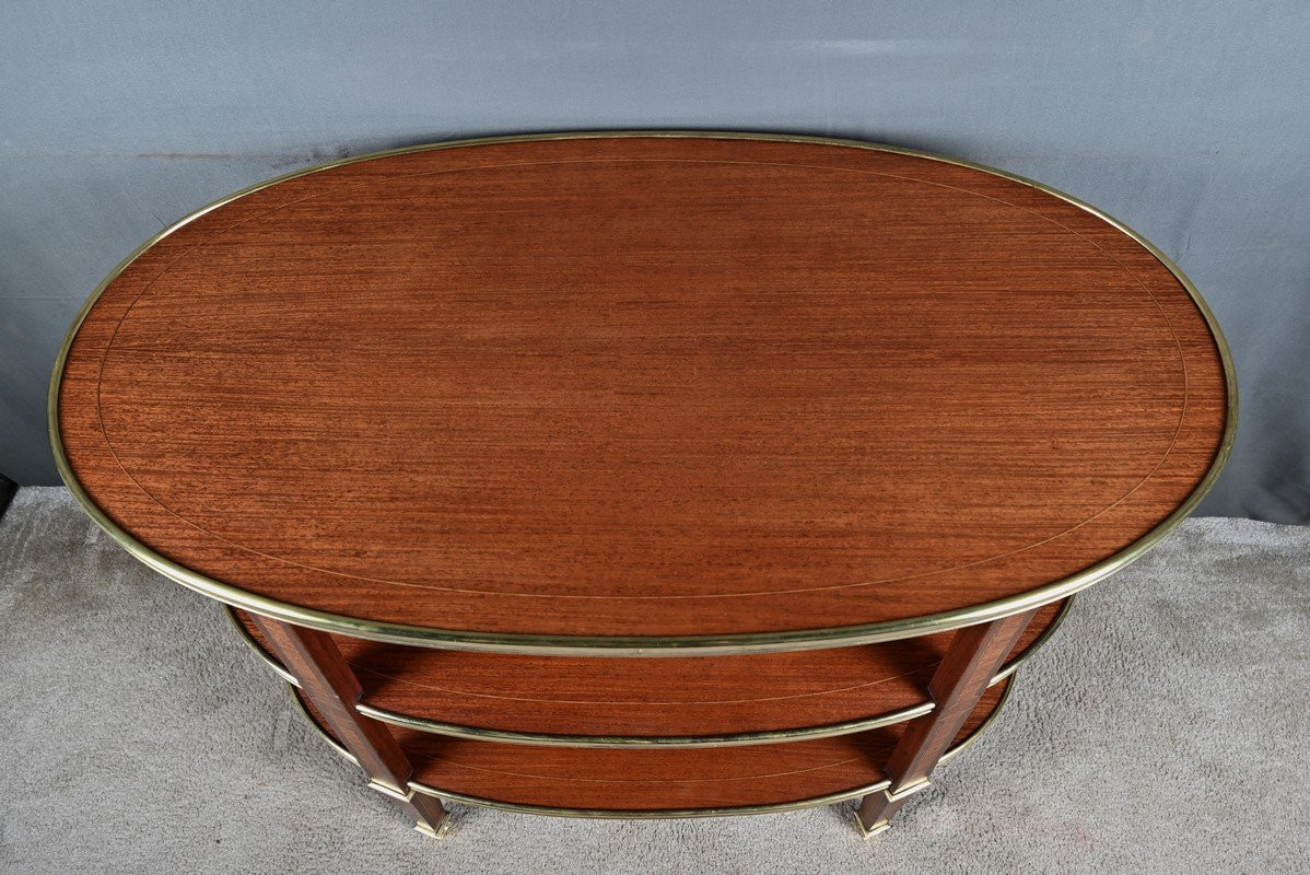 Three-tier Mahogany Serving Cart, Louis XVI Style – 1900-photo-4