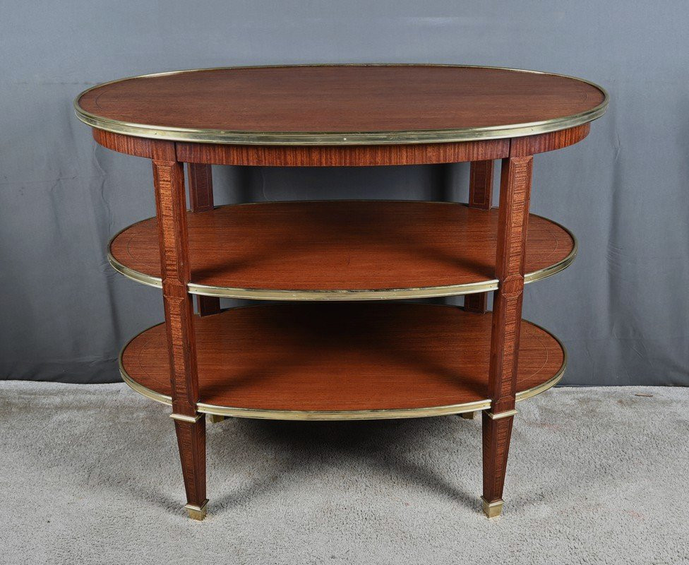 Three-tier Mahogany Serving Cart, Louis XVI Style – 1900-photo-1
