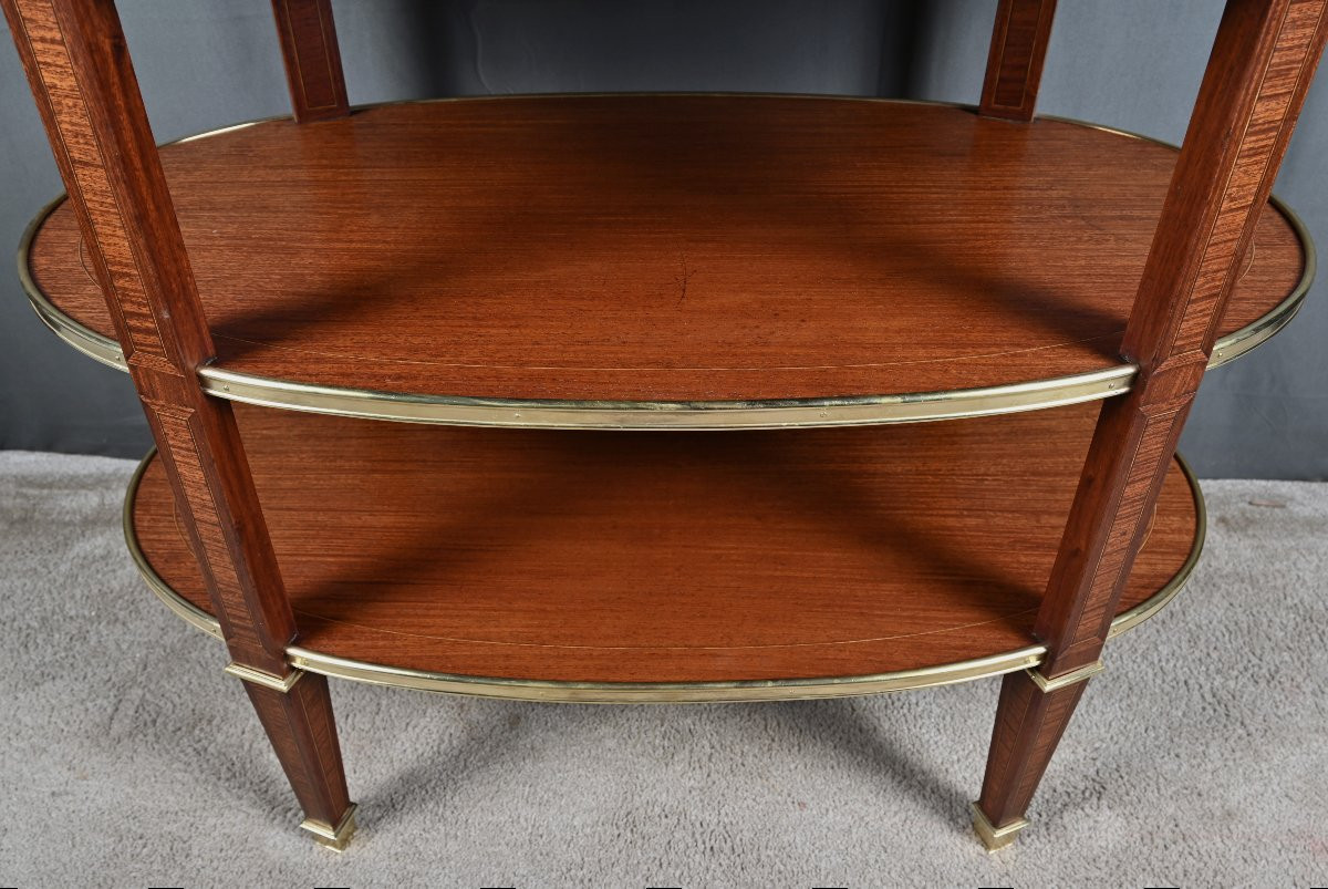 Three-tier Mahogany Serving Cart, Louis XVI Style – 1900-photo-2