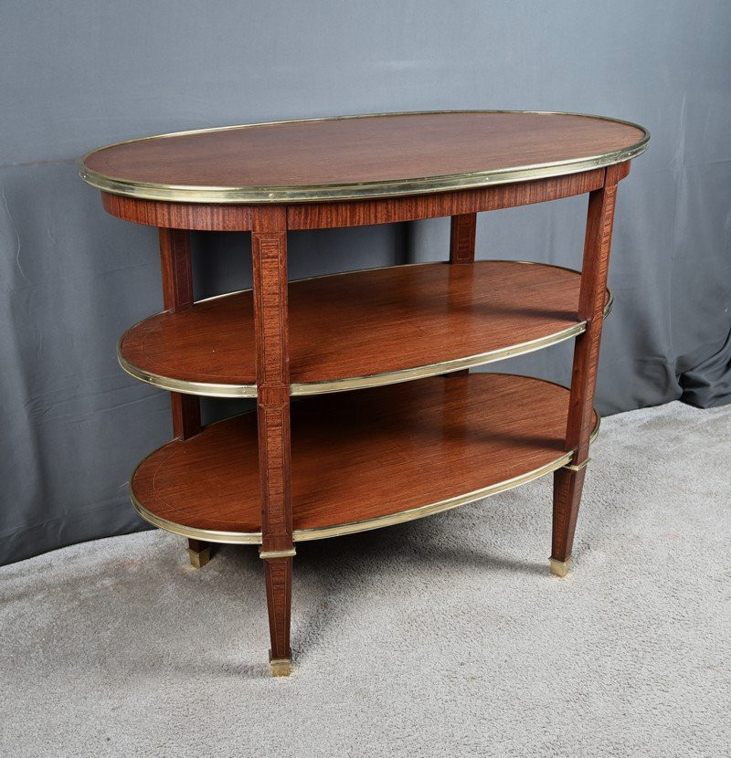 Three-tier Mahogany Serving Cart, Louis XVI Style – 1900-photo-5