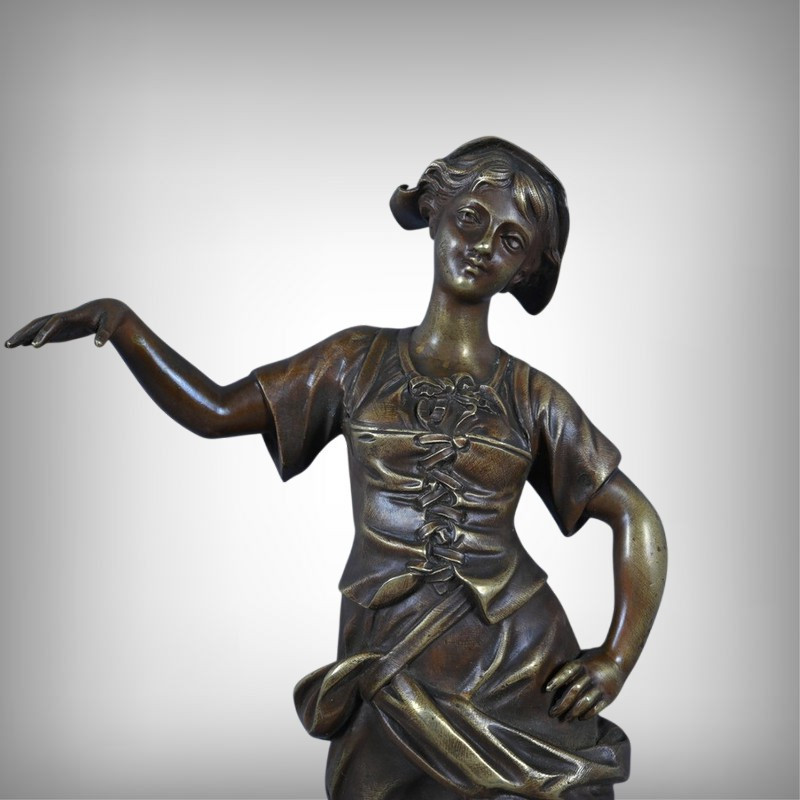 Bronze « La Pêcheuse », H. Giraud – 2nde Part XIXe-photo-2