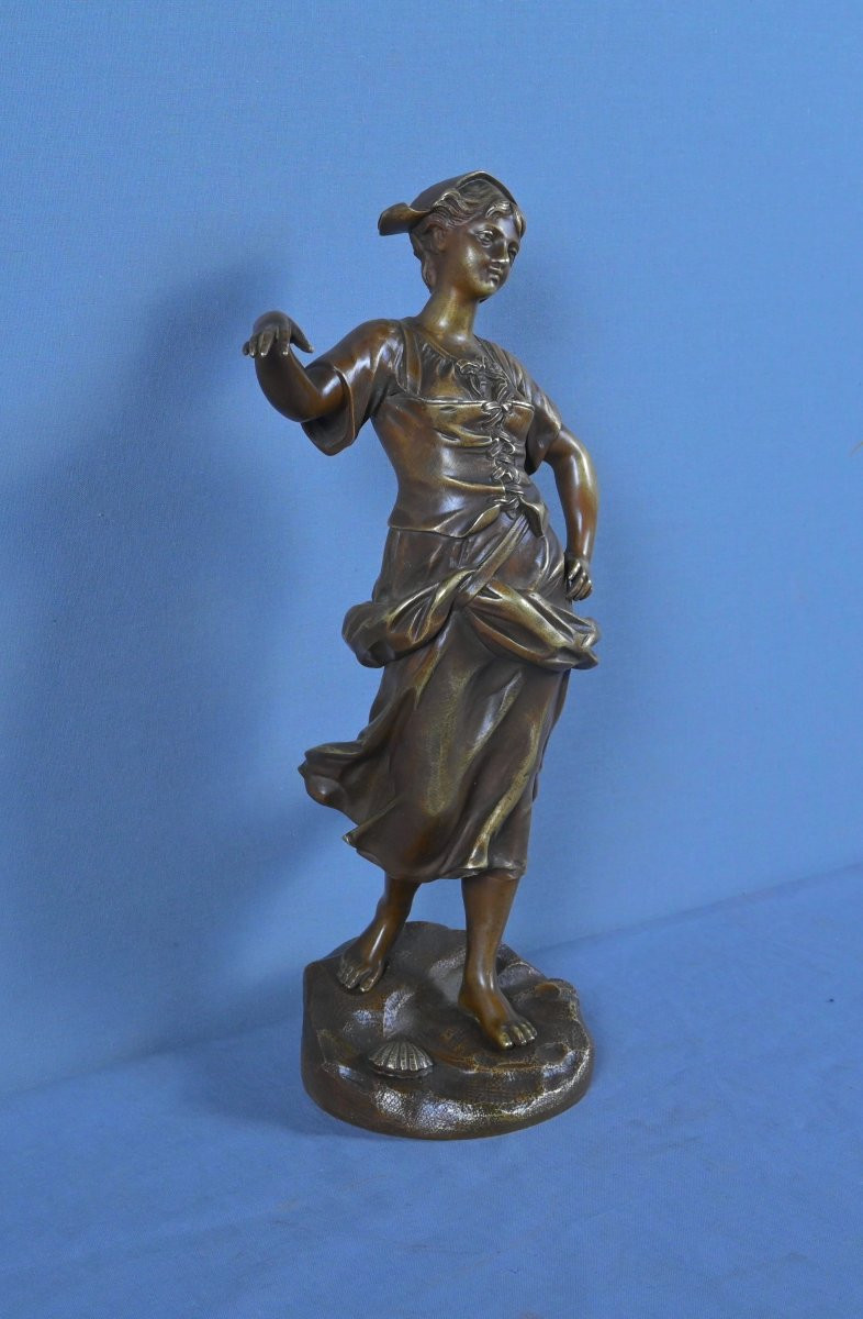 Bronze « La Pêcheuse », H. Giraud – 2nde Part XIXe-photo-1