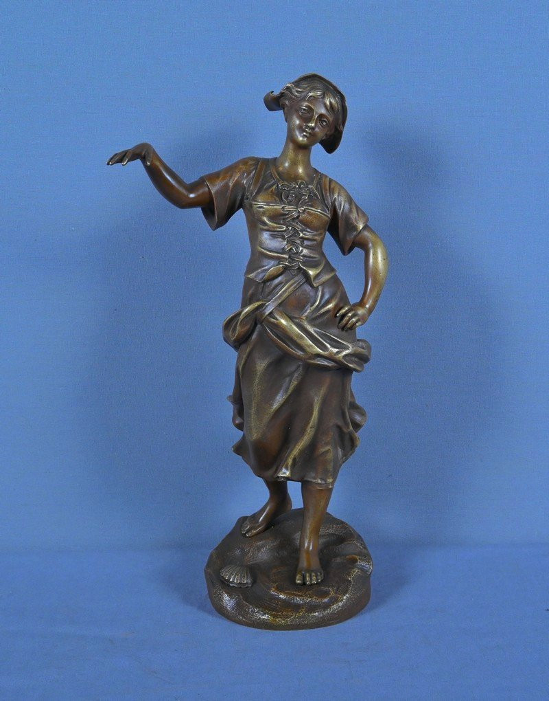 Bronze « La Pêcheuse », H. Giraud – 2nde Part XIXe-photo-4