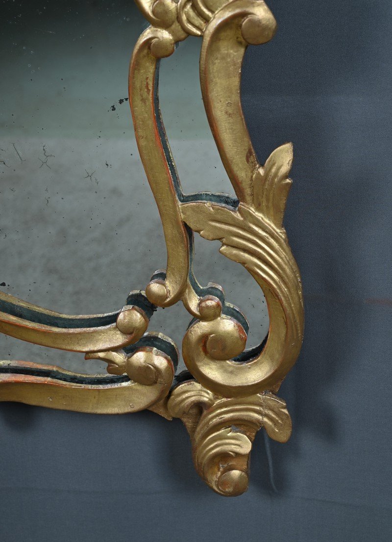 Miroir à Parcloses en Bois Doré, style Louis XV, époque Napoléon III – Milieu XIXe-photo-7