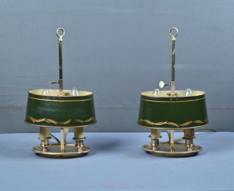 Paire de Lampes « Bouillotte » en Laiton, style Empire – Début XXe-photo-4