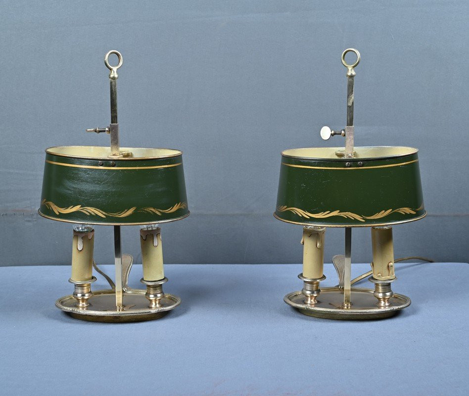 Paire de Lampes « Bouillotte » en Laiton, style Empire – Début XXe-photo-5