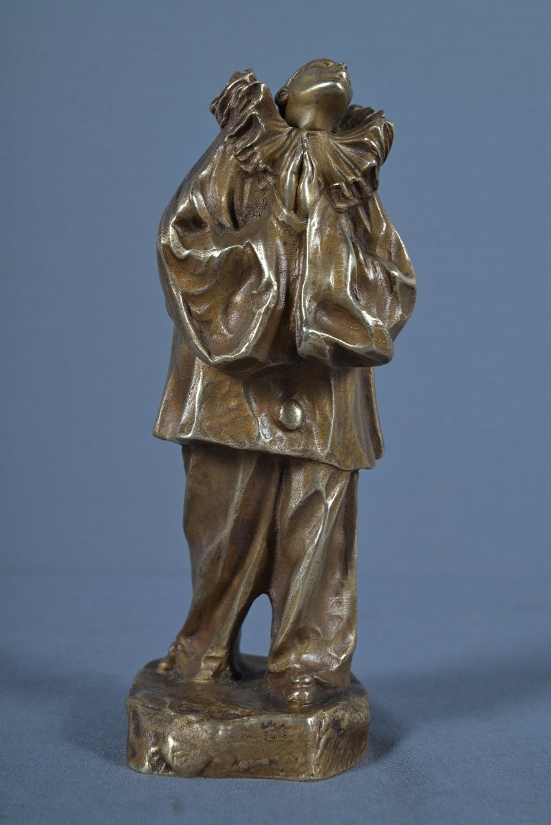 Petit Bronze « Pierrot », signé L. Alliot – Début XXe-photo-4