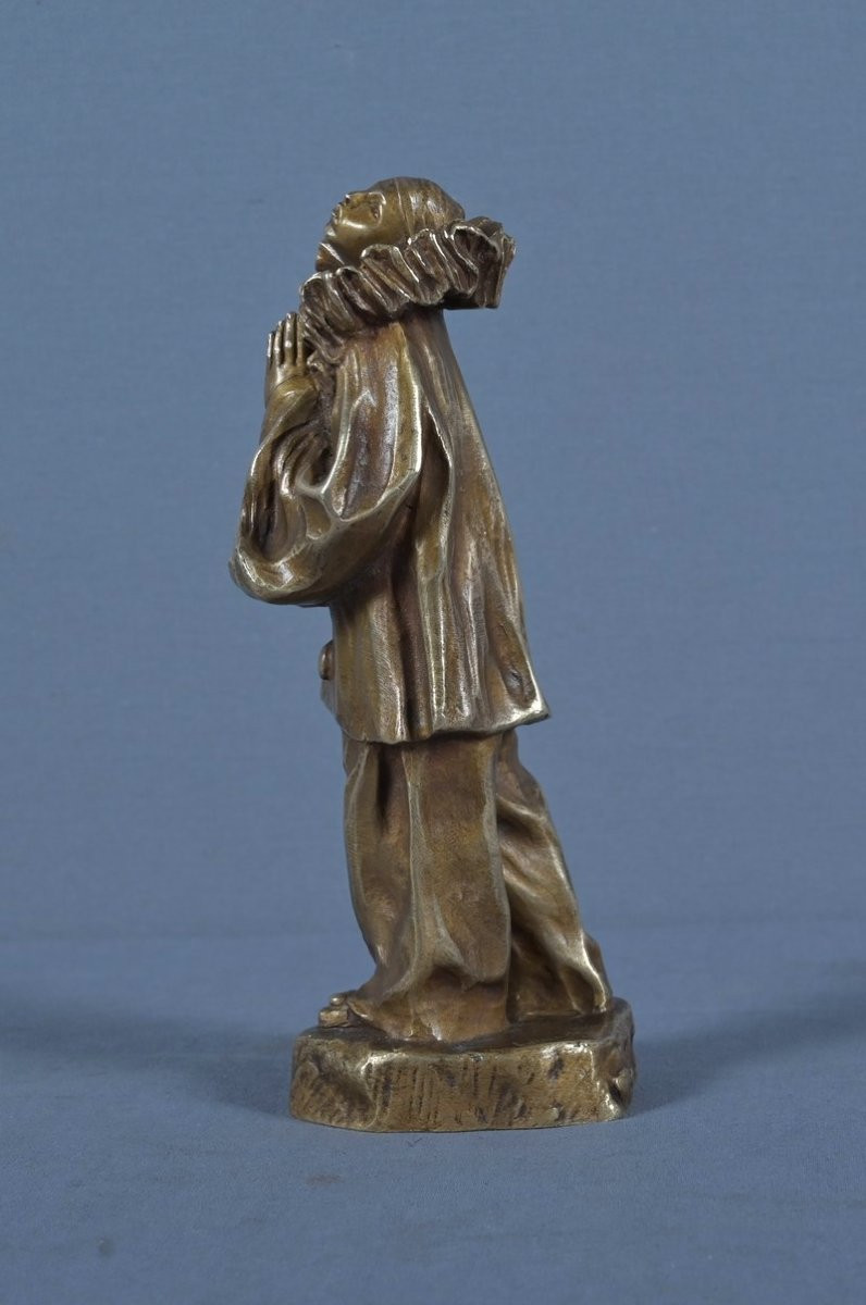 Petit Bronze « Pierrot », signé L. Alliot – Début XXe-photo-7