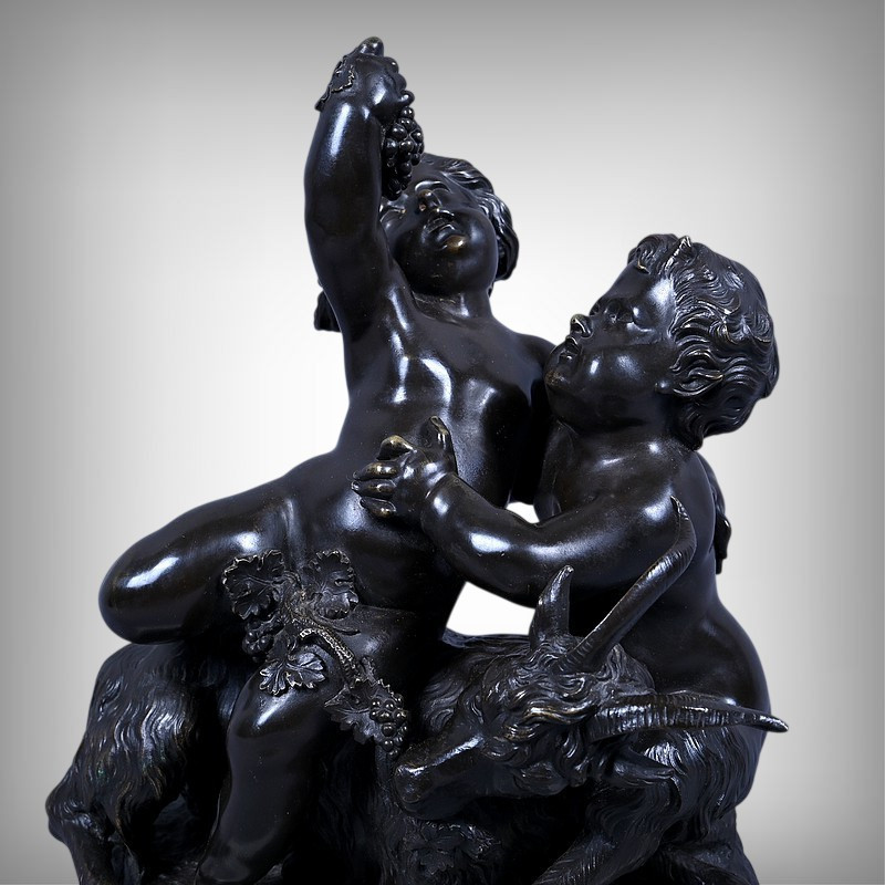 Bronze Sculpture "the Childhood Of Bacchus" After Clodion – Part 2, 19th Century-photo-2