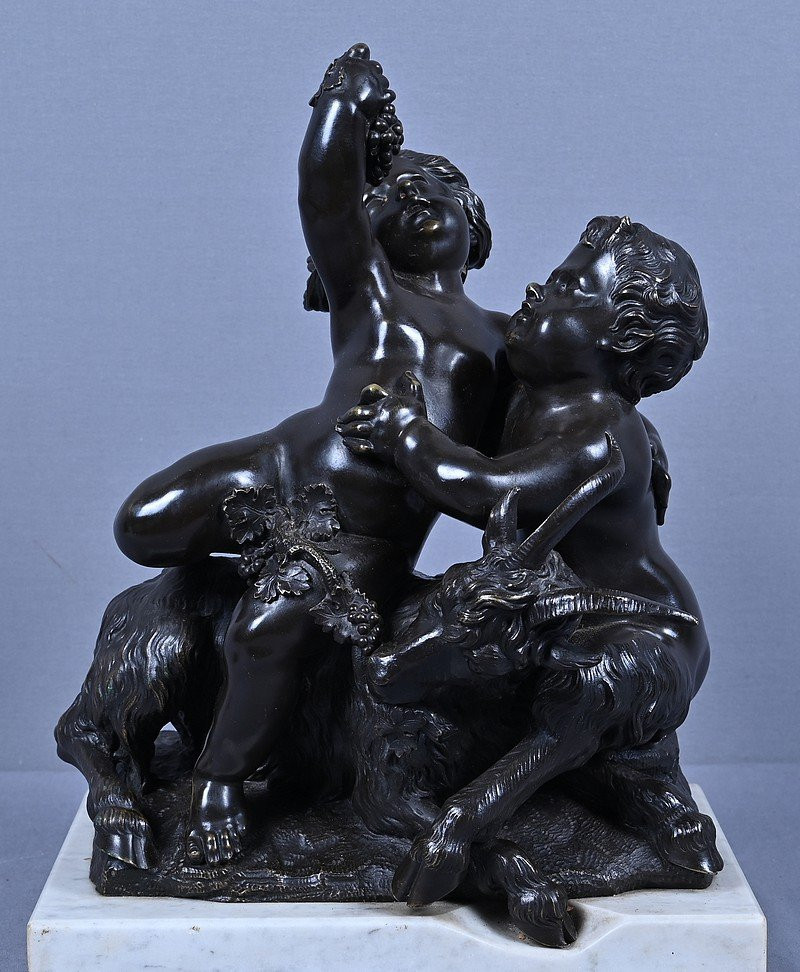 Bronze Sculpture "the Childhood Of Bacchus" After Clodion – Part 2, 19th Century-photo-1