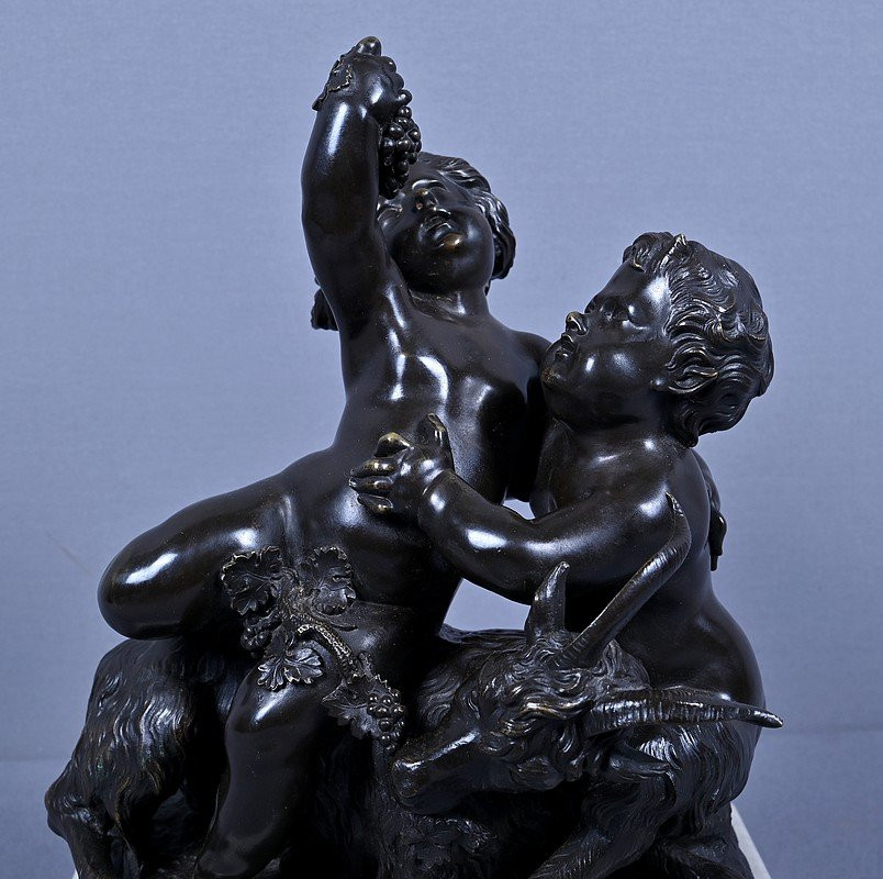 Bronze Sculpture "the Childhood Of Bacchus" After Clodion – Part 2, 19th Century-photo-2