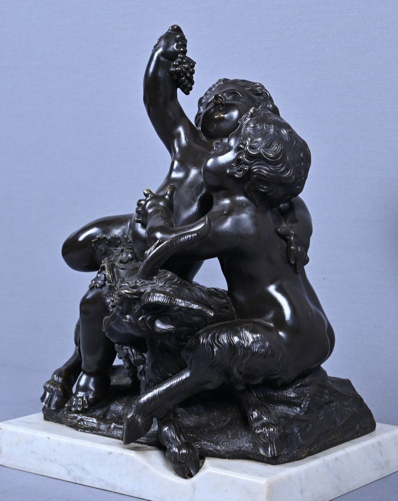 Bronze Sculpture "the Childhood Of Bacchus" After Clodion – Part 2, 19th Century-photo-8
