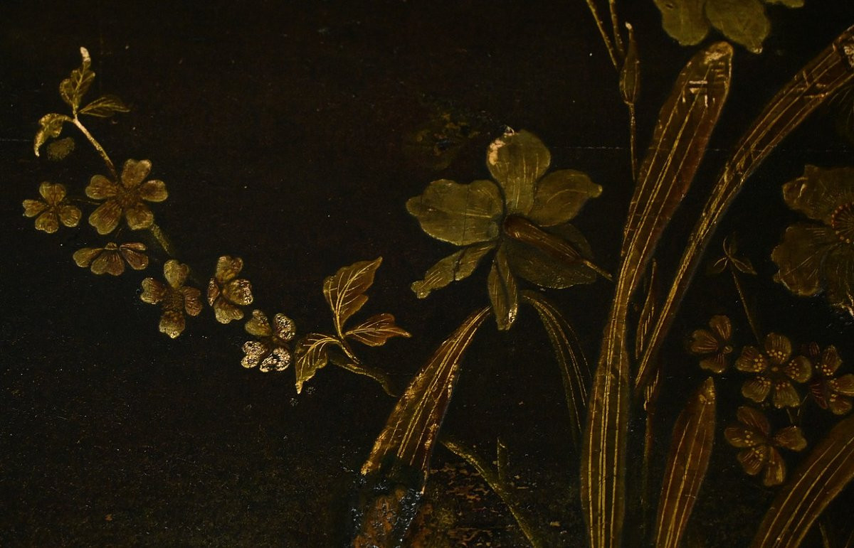 Table à Thé en Bois Laqué à Décors Asiatiques – Fin XIXe-photo-3