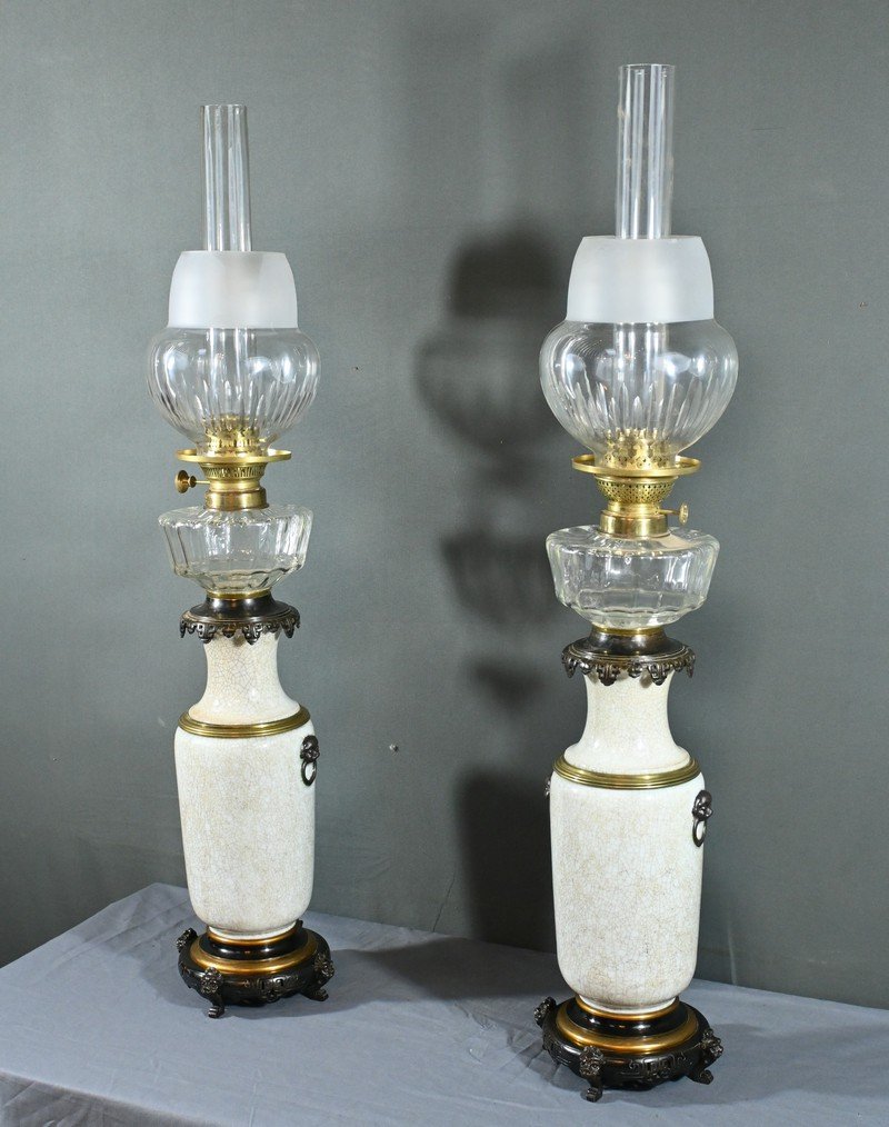 Lampes à Pétrole en Céramique, Maison Numberger-Lemonon – Milieu XIXe-photo-3