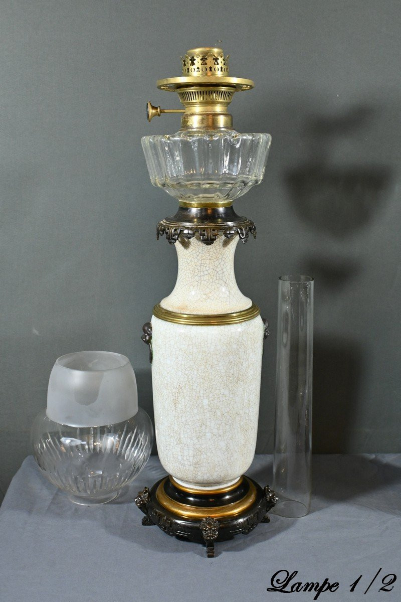 Lampes à Pétrole en Céramique, Maison Numberger-Lemonon – Milieu XIXe-photo-2