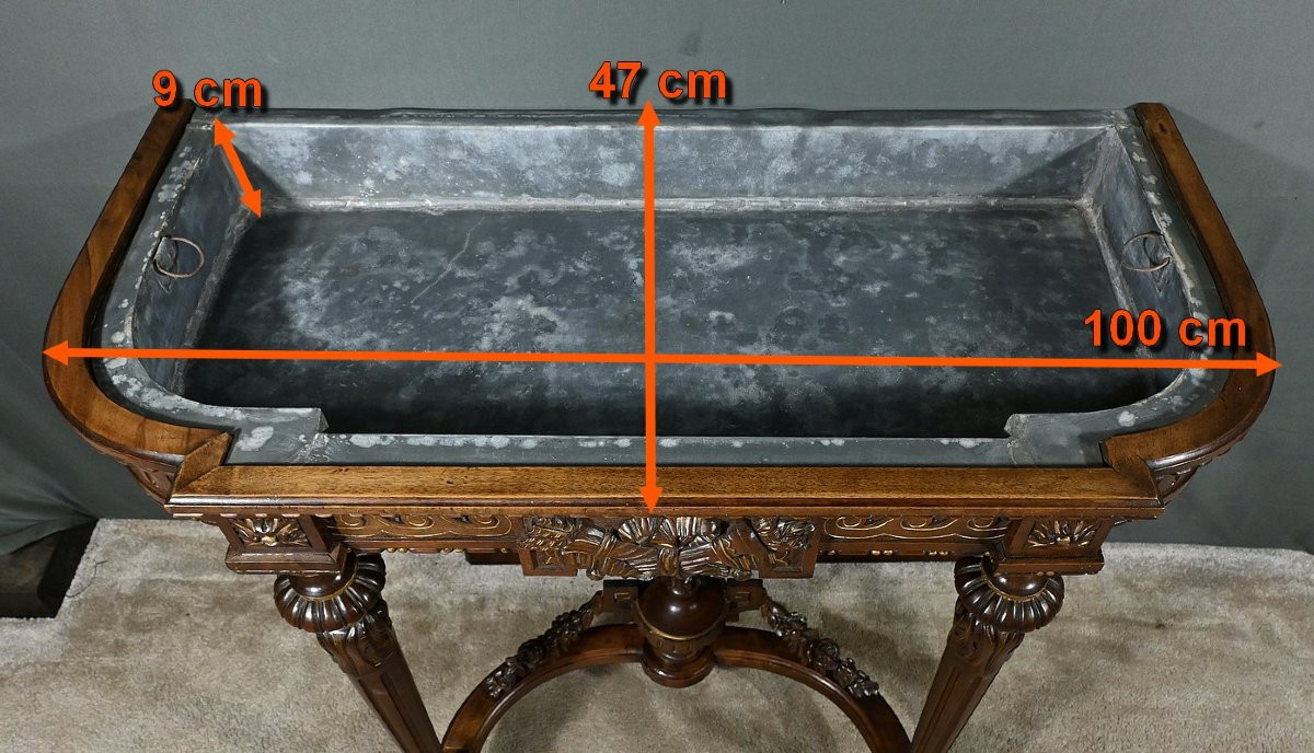 Jardinière Console en Noyer, style Louis XVI – Milieu XIXe-photo-8