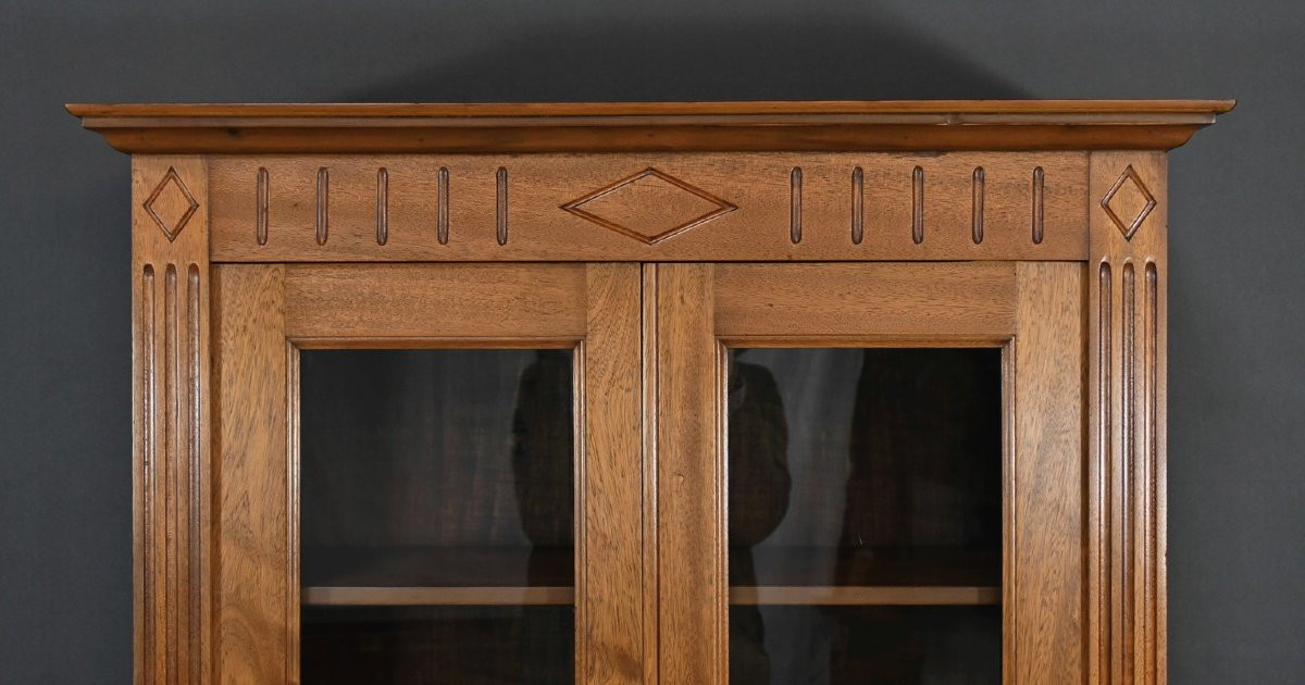 Petite Bibliothèque Vitrée en Acajou, style Louis XVI – 1930-photo-1