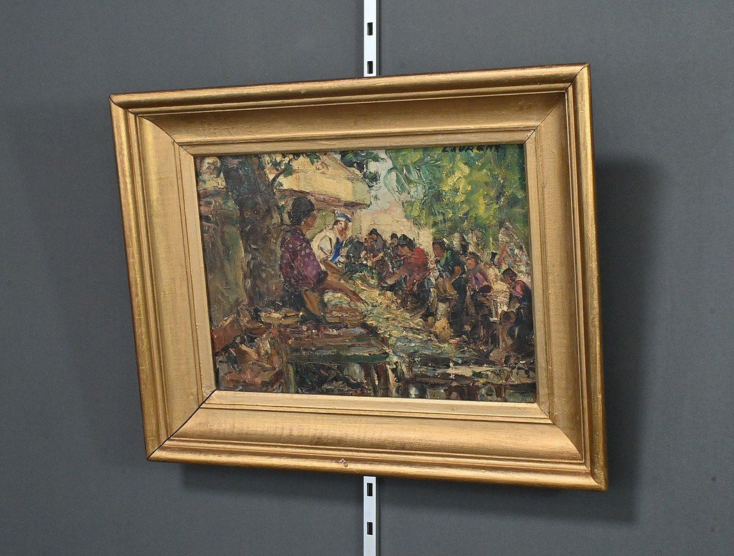Painting "the Market", By Laurens – Early 20th Century-photo-1
