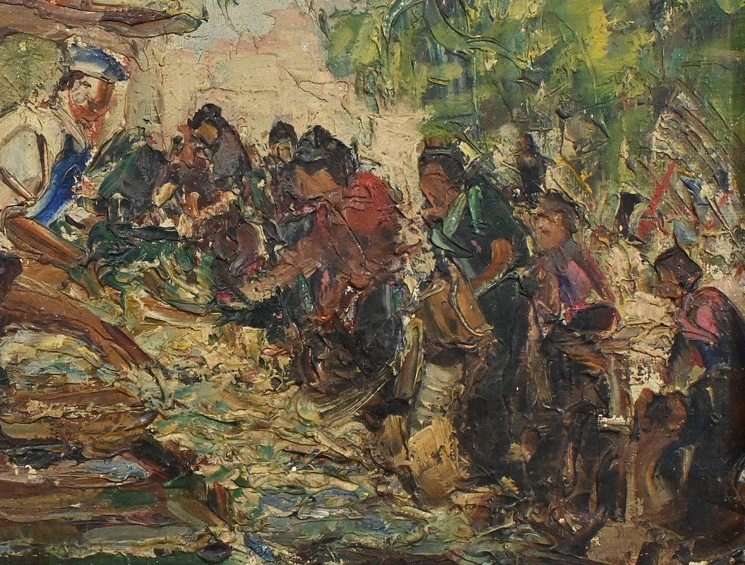 Painting "the Market", By Laurens – Early 20th Century-photo-4