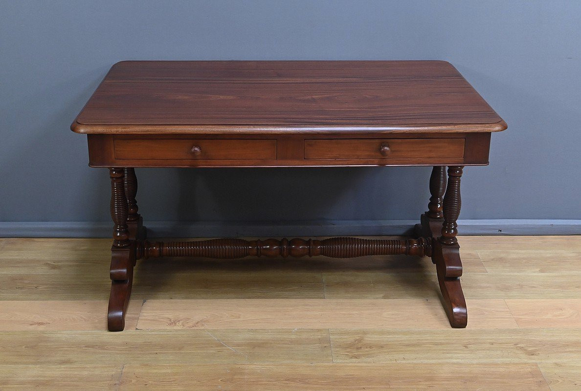 Mahogany Writing Desk, Louis-philippe Period – First Half Of The 19th Century-photo-3