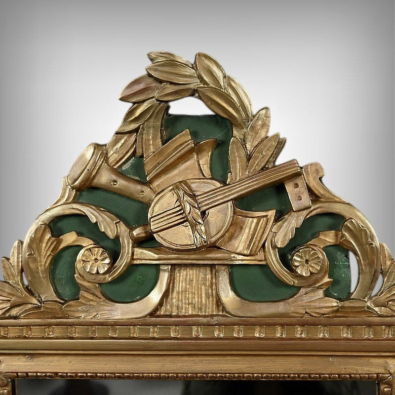 Miroir en bois doré, Style Louis XVI – Début XXe-photo-2