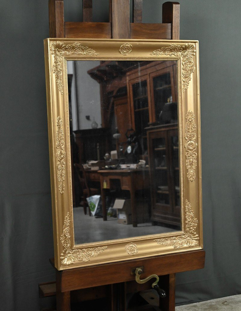 Important Miroir en bois doré, style Restauration – Milieu XIXe-photo-3