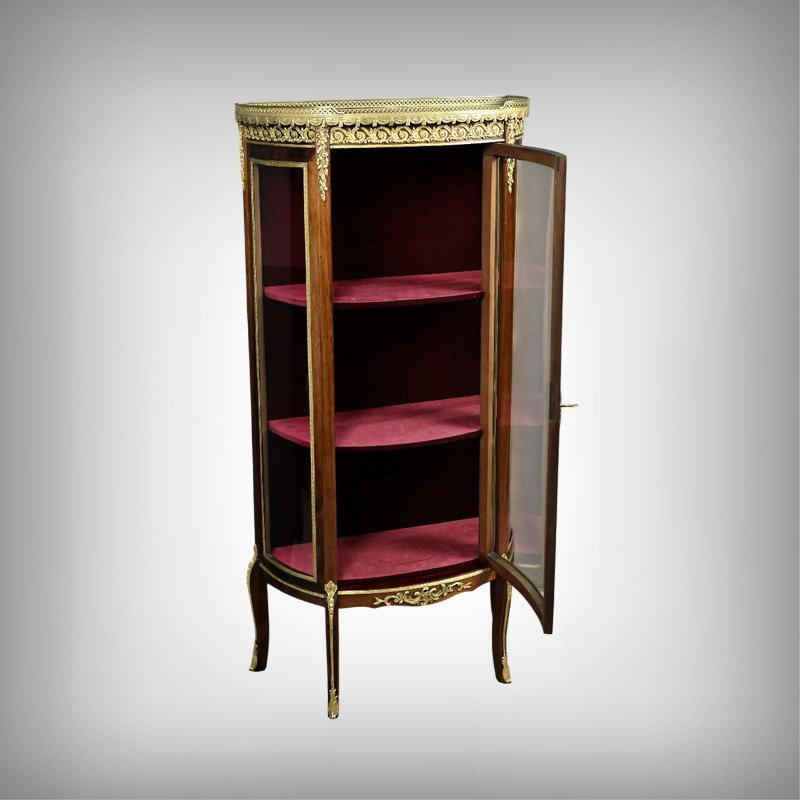 Small Mahogany Display Cabinet, Louis XV-louis XVI Transitional Style – Early 20th Century-photo-2