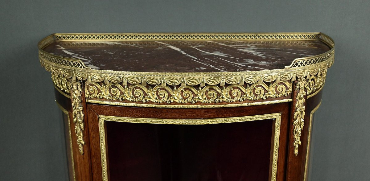 Small Mahogany Display Cabinet, Louis XV-louis XVI Transitional Style – Early 20th Century-photo-2