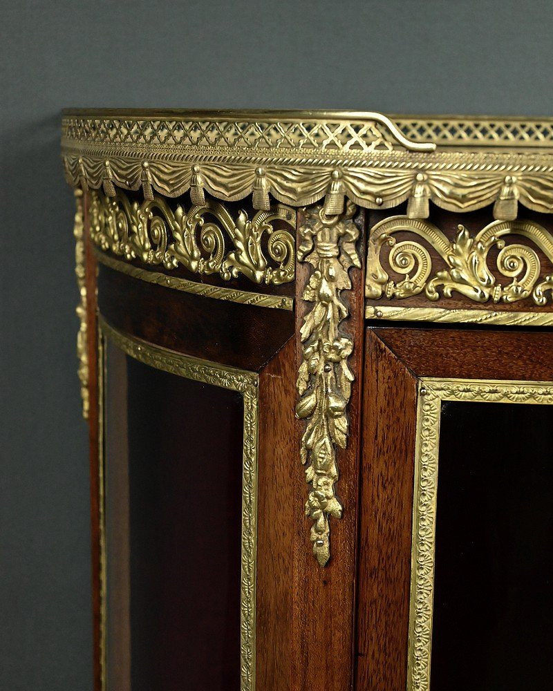 Small Mahogany Display Cabinet, Louis XV-louis XVI Transitional Style – Early 20th Century-photo-3