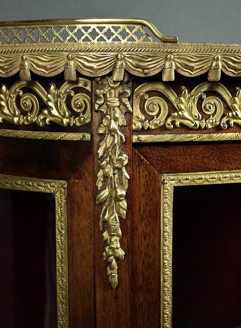 Small Mahogany Display Cabinet, Louis XV-louis XVI Transitional Style – Early 20th Century-photo-4
