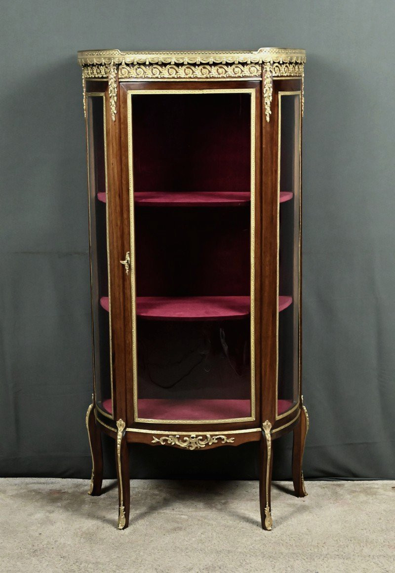 Small Mahogany Display Cabinet, Louis XV-louis XVI Transitional Style – Early 20th Century-photo-5