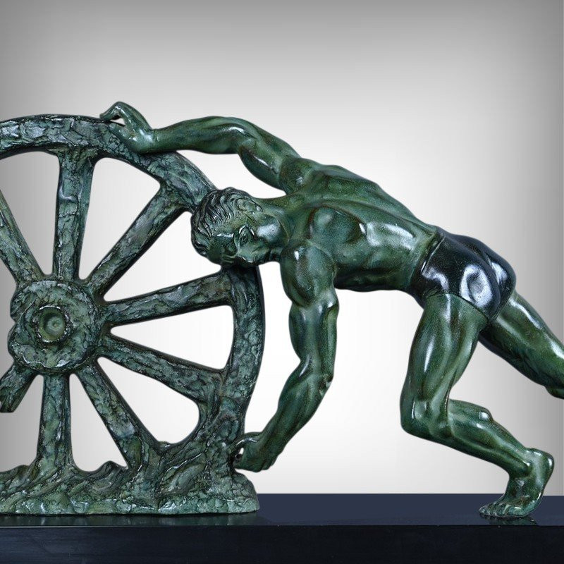 Important Bronze Sculpture "allegory Of Strength", Art Deco – 1940-photo-2