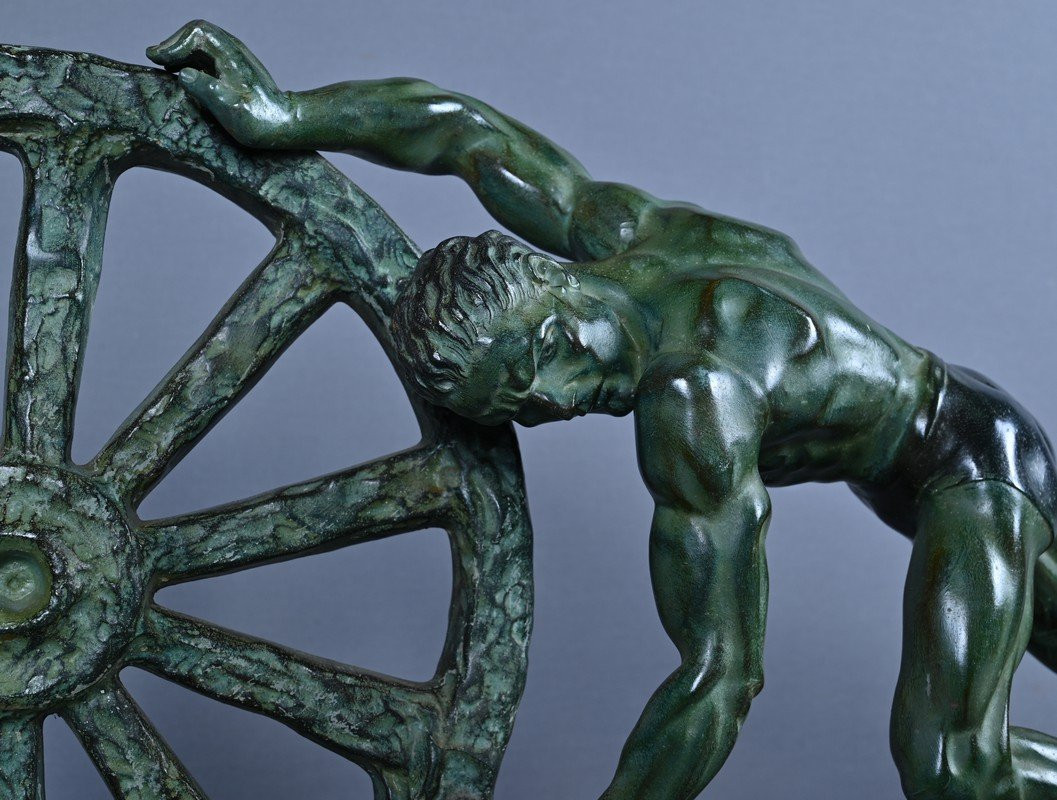 Important Bronze Sculpture "allegory Of Strength", Art Deco – 1940-photo-2