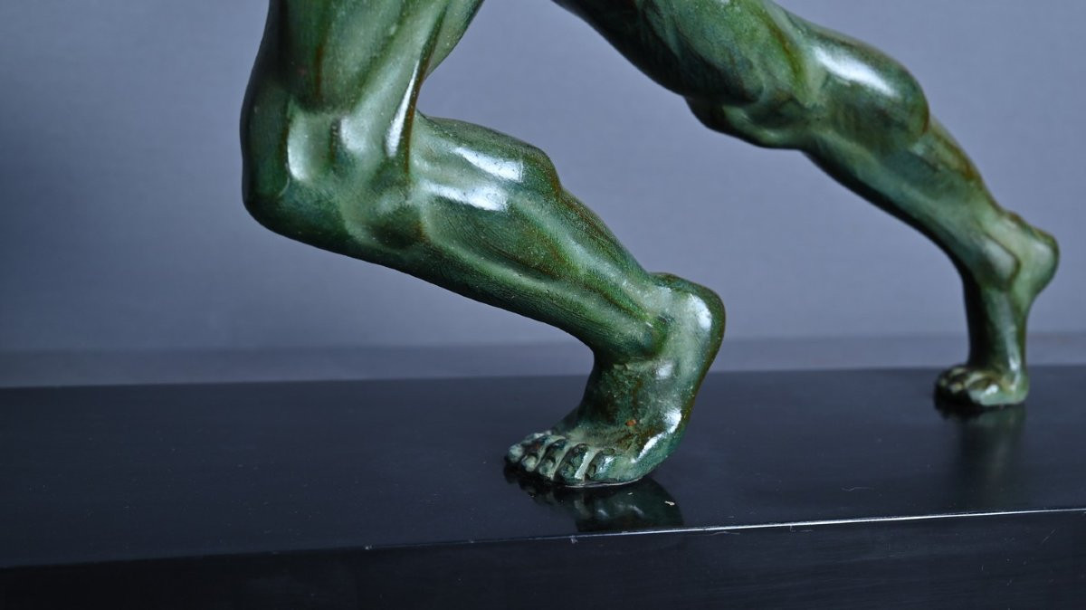 Important Bronze Sculpture "allegory Of Strength", Art Deco – 1940-photo-4