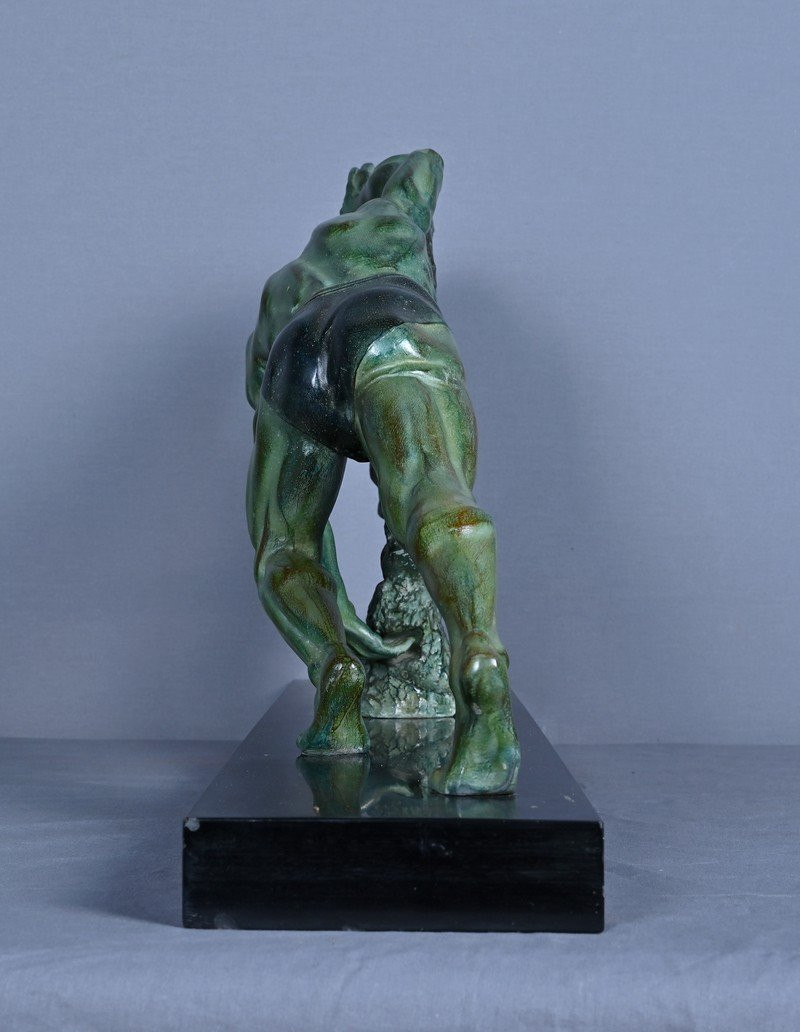 Important Bronze Sculpture "allegory Of Strength", Art Deco – 1940-photo-8