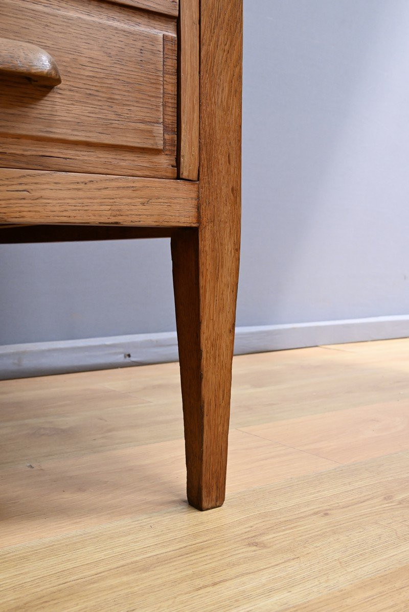 Solid Oak Pedestal Desk, Régy Factory – 1940-photo-8