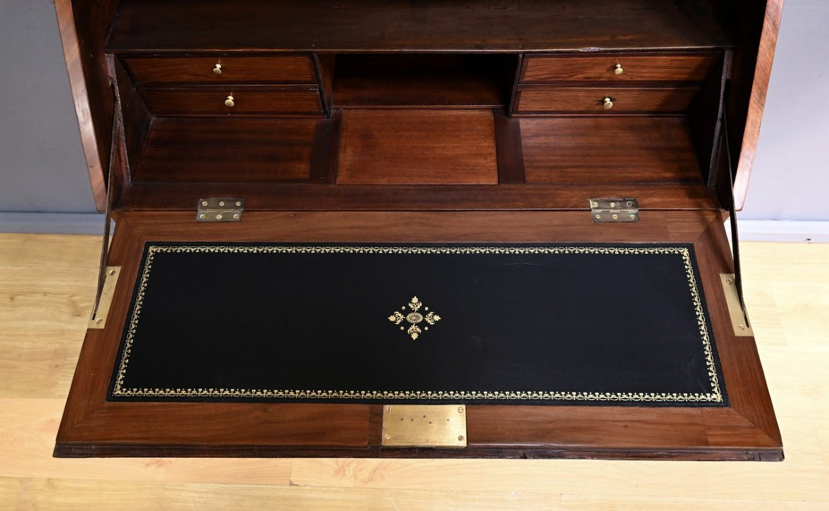 Slant-front Desk In Rosewood And Mahogany, Louis XVI Style – Mid-19th Century-photo-7