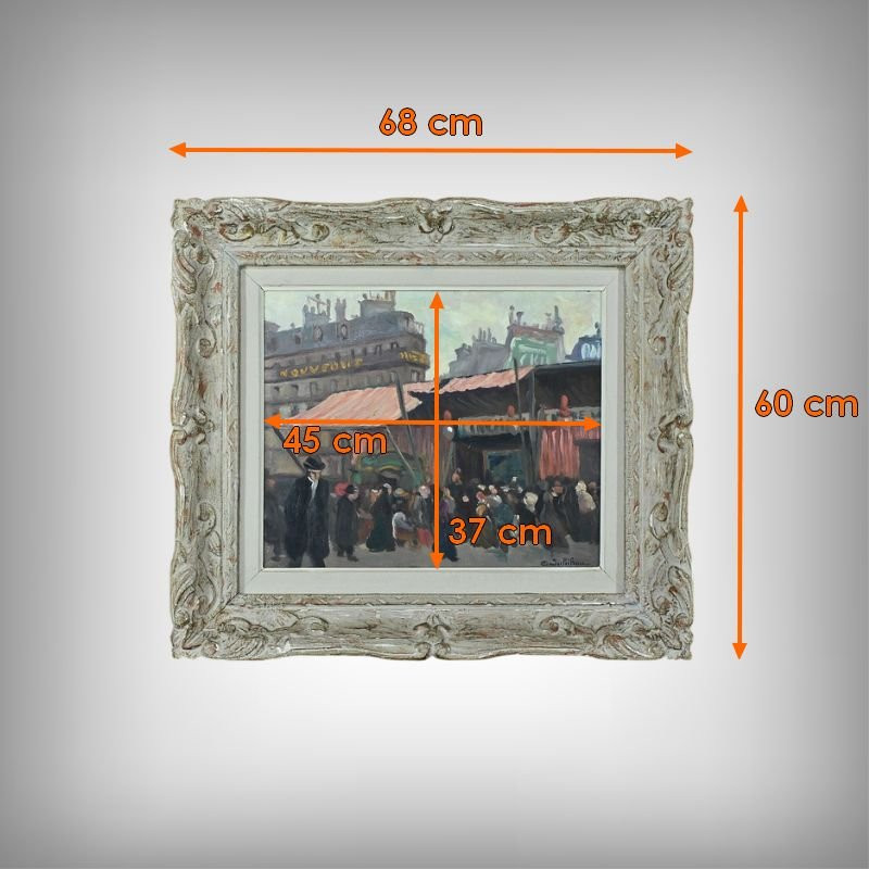 Tableau « Scène de Rue », de C. Subileau – Début XXe-photo-2