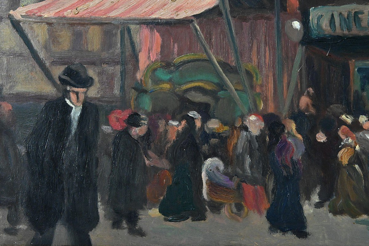 Tableau « Scène de Rue », de C. Subileau – Début XXe-photo-4
