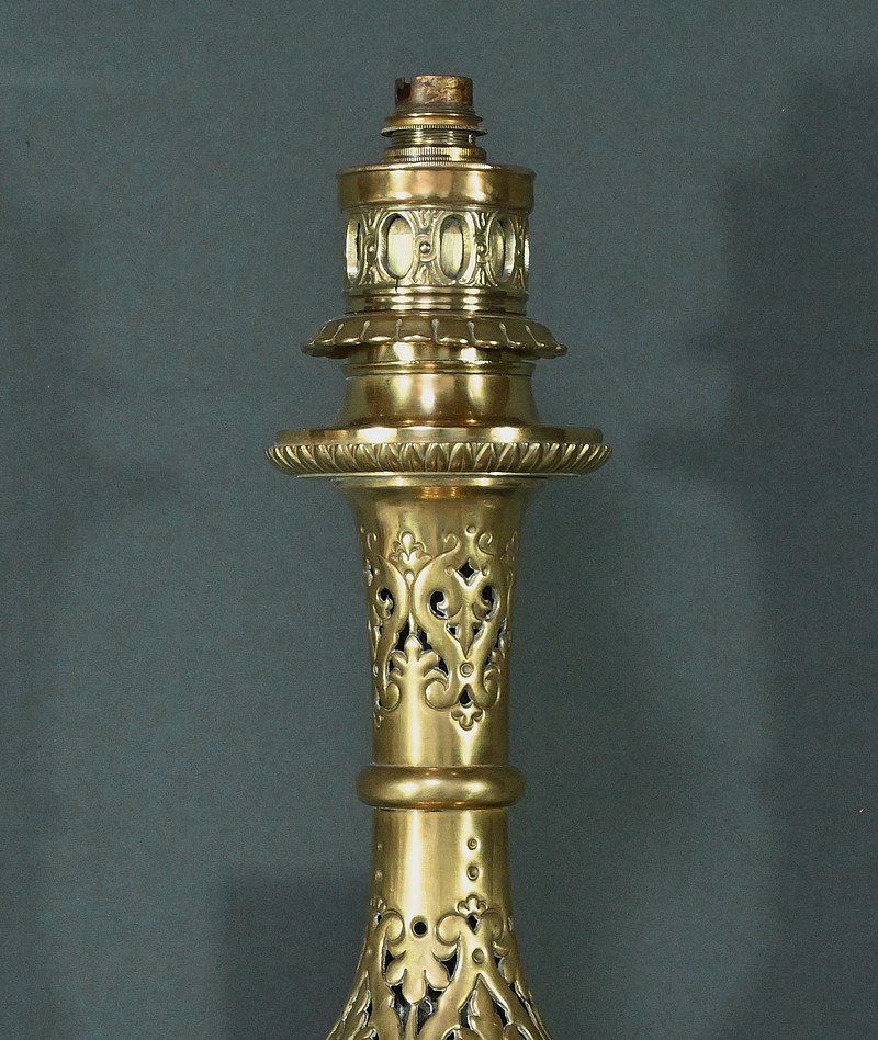 Electrified Brass Oil Lamp – 1920-photo-7