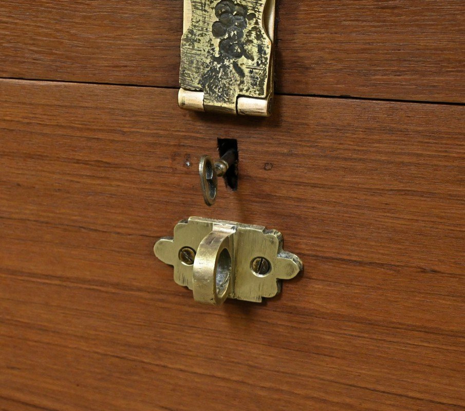 Large Teak Marine Chest – Late 19th Century-photo-3