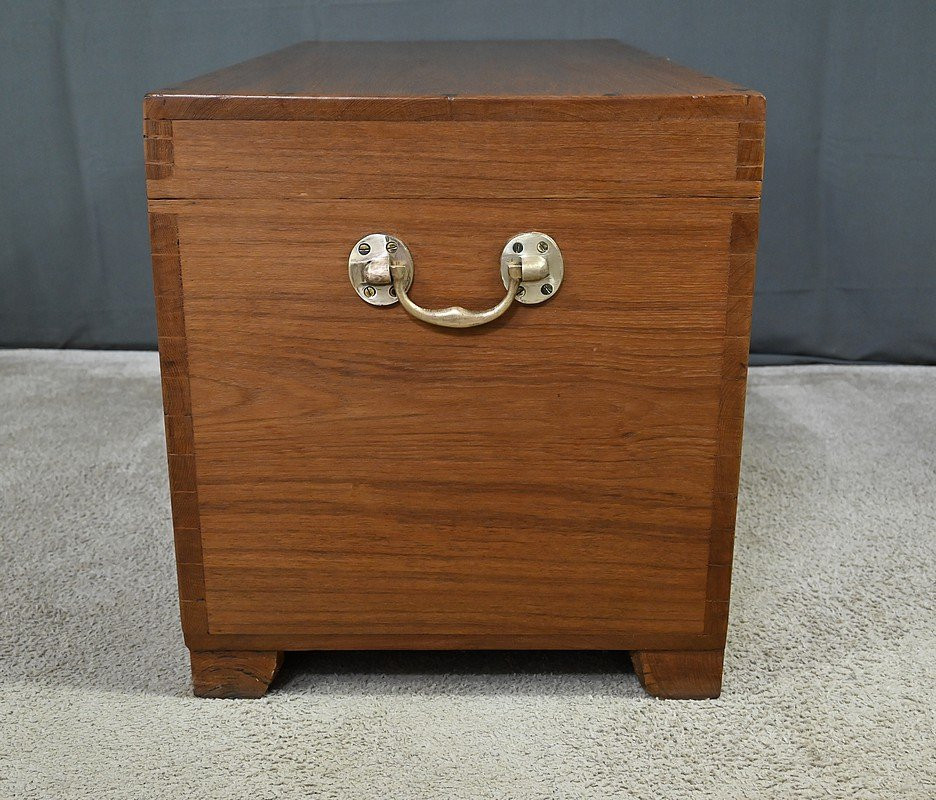 Large Teak Marine Chest – Late 19th Century-photo-4
