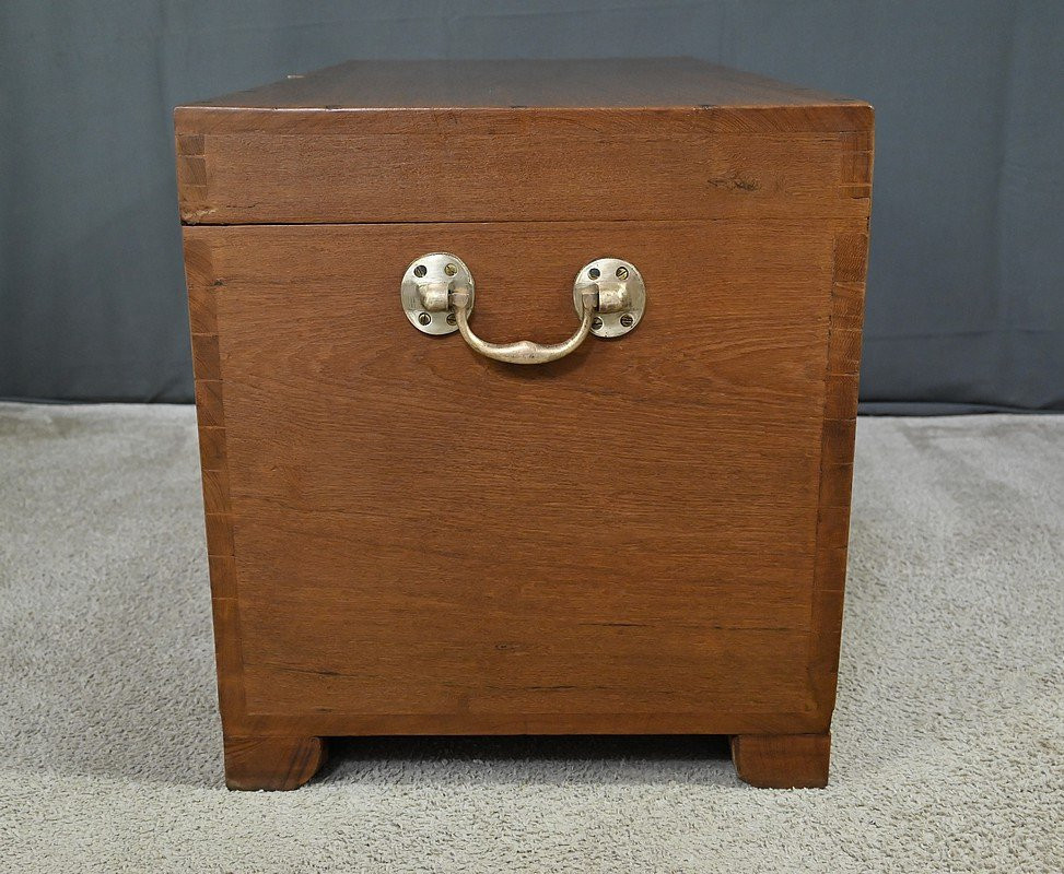 Large Teak Marine Chest – Late 19th Century-photo-6