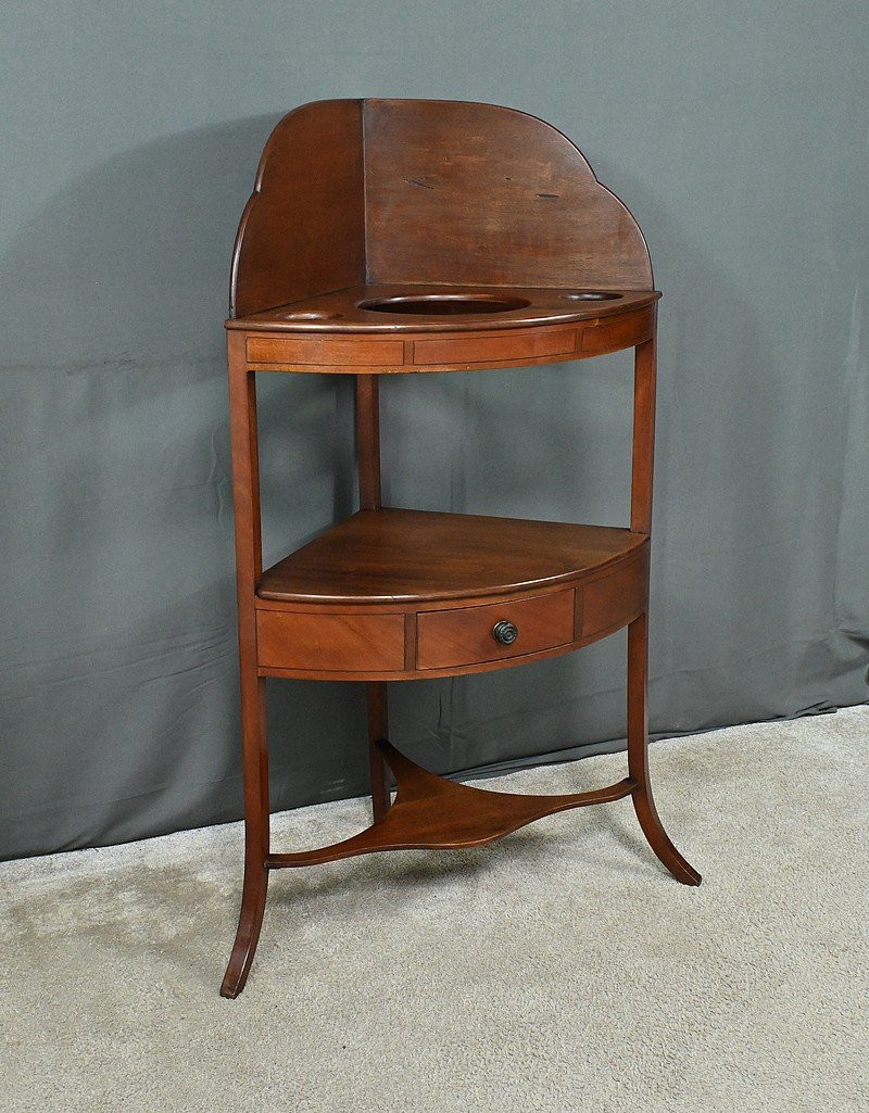 Petit Meuble de Toilette d’Angle en Acajou – Début XXe-photo-3