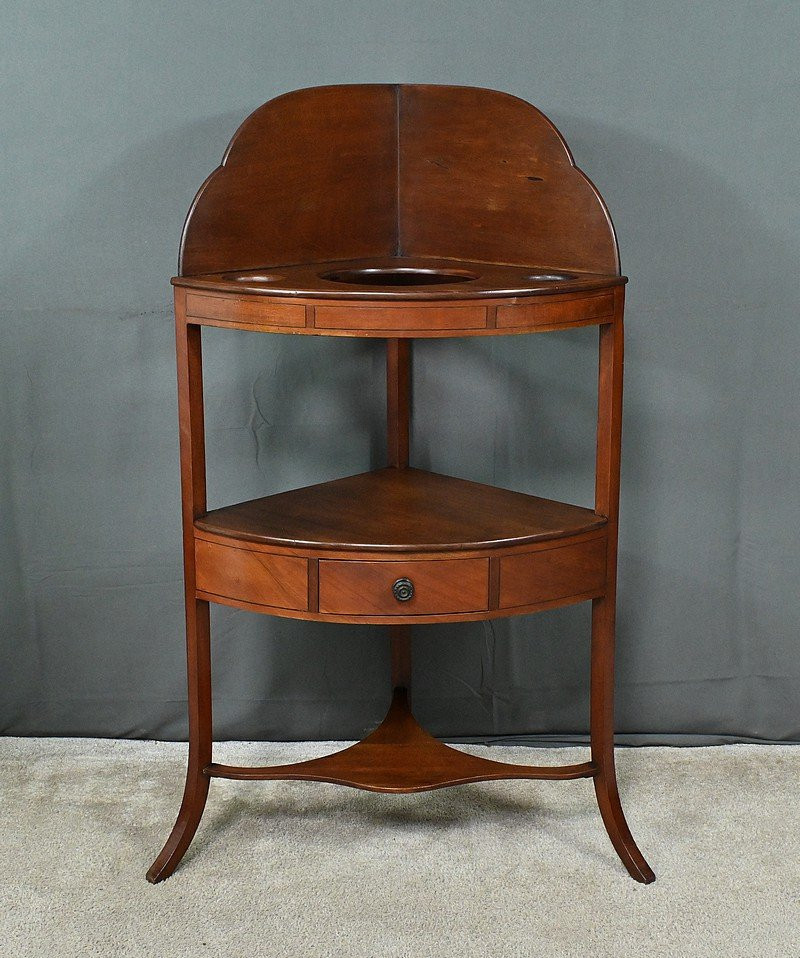 Petit Meuble de Toilette d’Angle en Acajou – Début XXe-photo-7