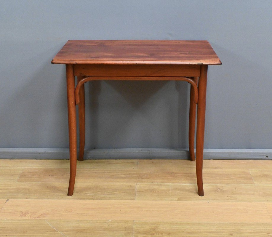 Table d’Appoint en Bois Courbé, Maison Fischel, goût Thonet – Fin XIXe-photo-5