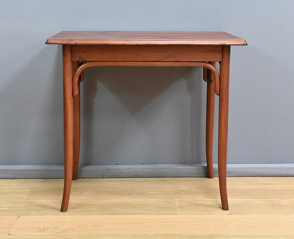 Table d’Appoint en Bois Courbé, Maison Fischel, goût Thonet – Fin XIXe-photo-8