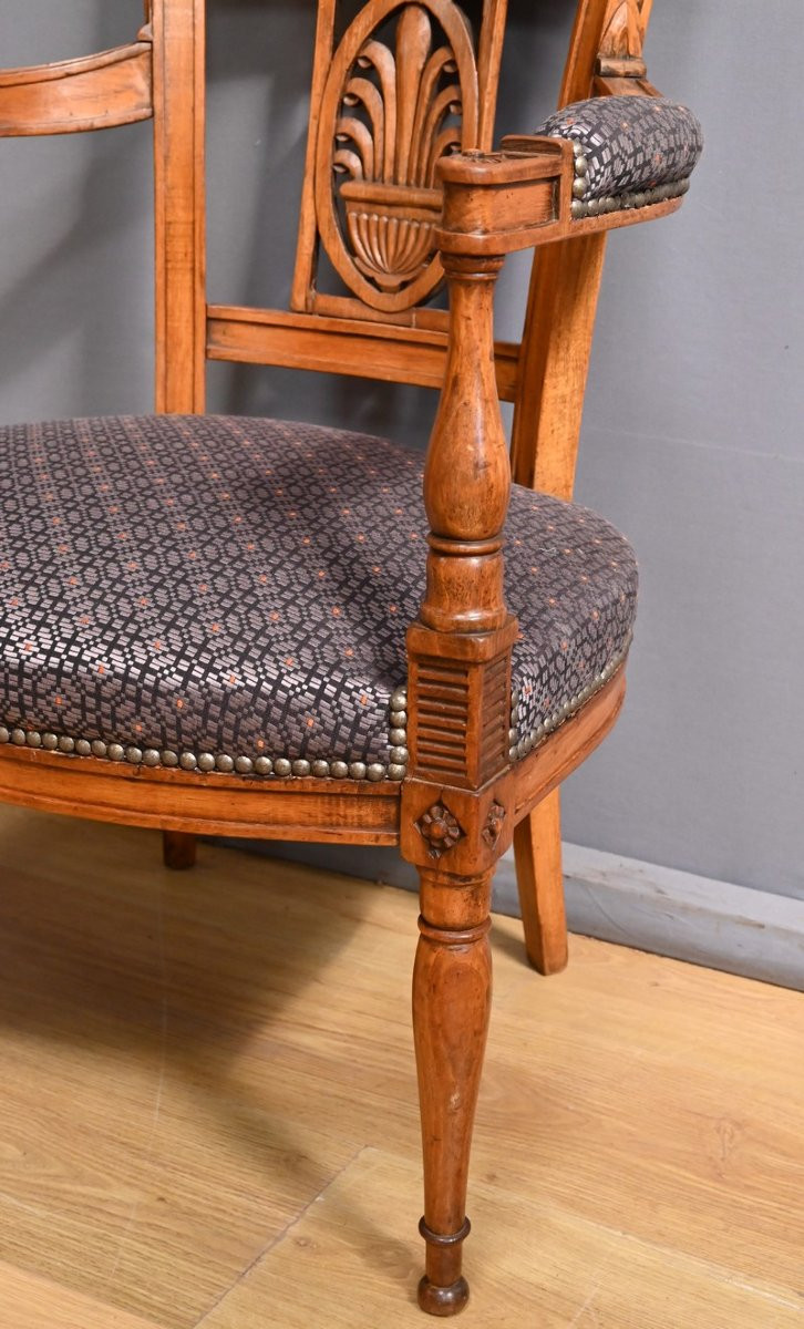 Paire de Fauteuils en Hêtre teinté – Début XXe-photo-6